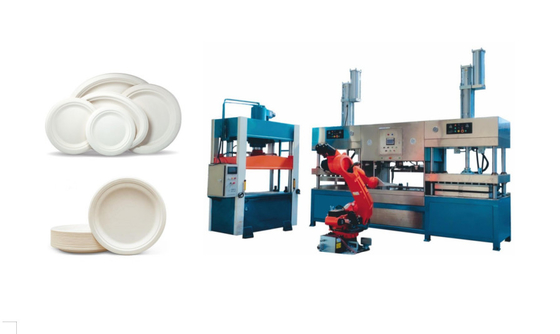 Çok Eklemli Robot ve İstifleme Makinesi ile Buğday Samanı Hamuru Sofra Üretim Hattı